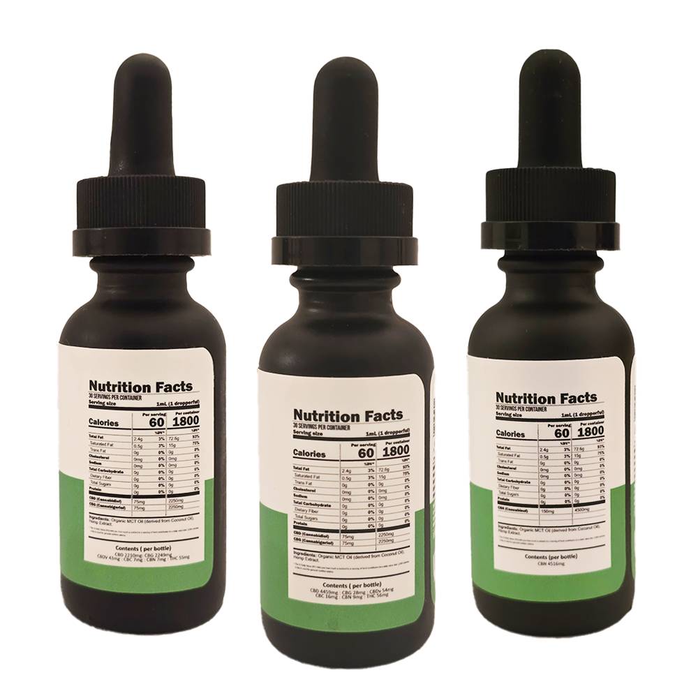 FS CBD, FS 1:1 CBD/CBG, Isolate CBN (4500mg each) - Sample Pack - Image 2