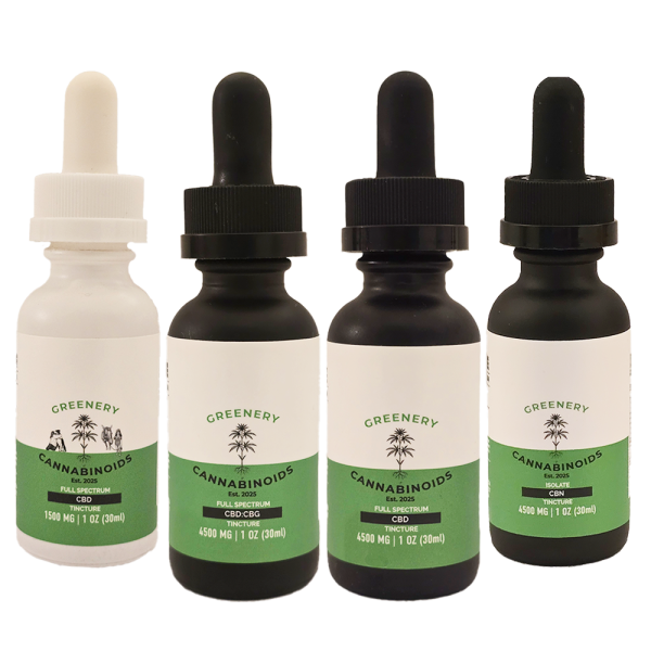 FS CBD, FS 1:1 CBD/CBG, Isolate CBN (4500mg each), FS Pet Tincture (1500mg) - Sample Pack